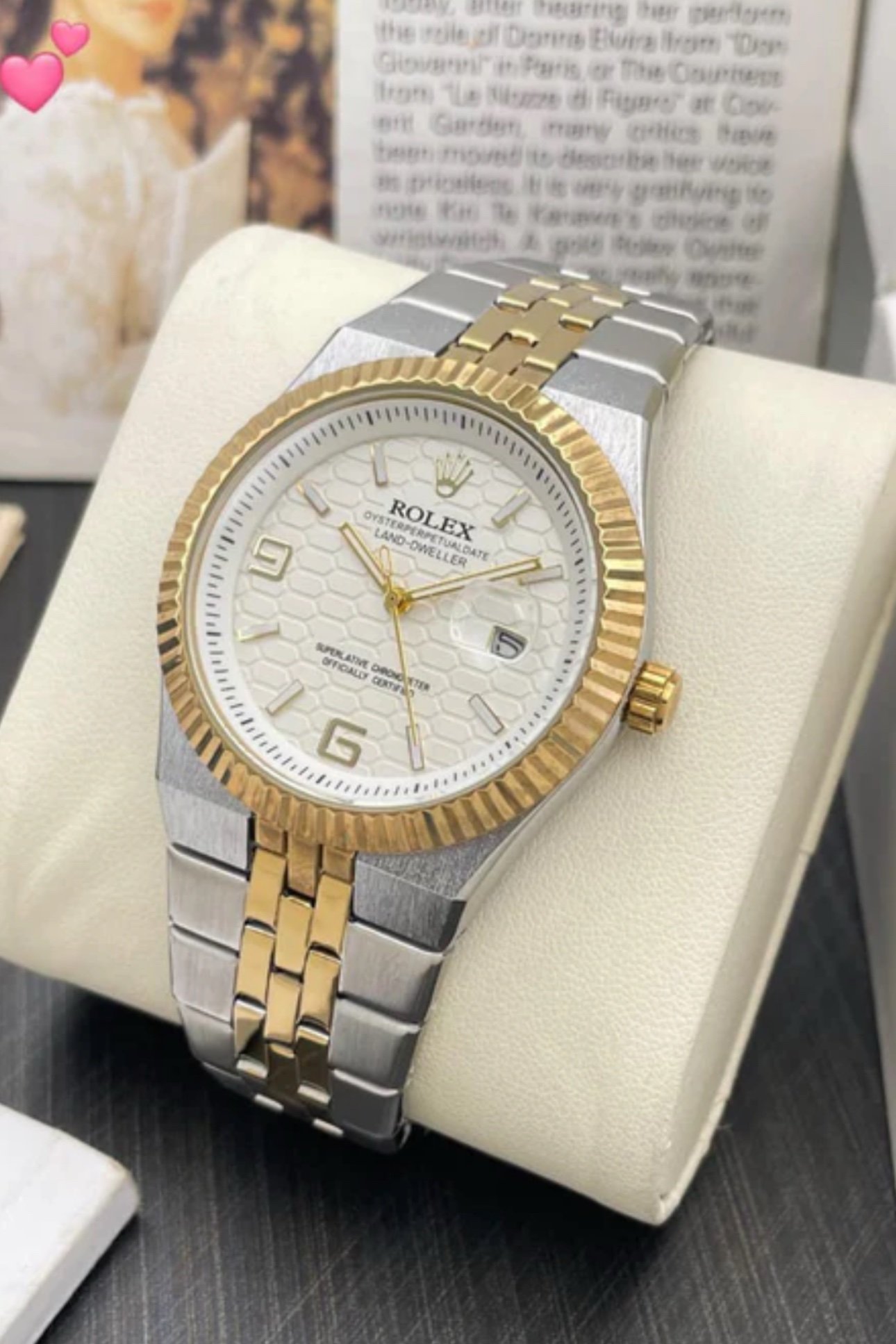 ROLEX LAND DWELLER 2025 AAA DUALTONE WHITE DIAL PREMIUM QUALITY WATCH